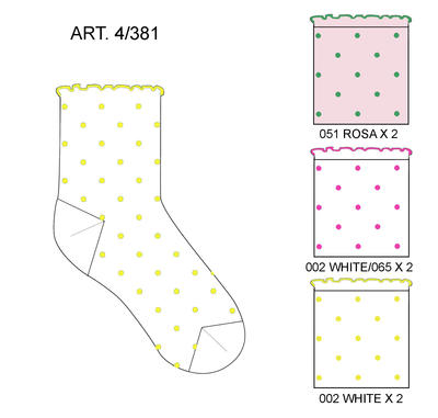 MÄDCHEN KURZE SOCKEN 4/381 Tellini S.R.L. Großhandelskleidung